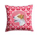 Jack Russell Terrier Hearts Love and Valentine's Day Portrait Decorative Throw Pillow 14x14 Indoor Outdoor Accent Cushion, Fabric Cover with Insert for Sofa, Bed, Porch & Living Room