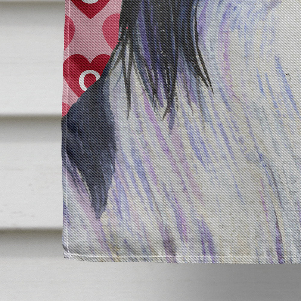 Papillon Hearts Love and Valentine's Day Portrait House Flag 28x40 Porch Sleeve Pole Decorative Outside Yard Banner Artwork Wall Hanging, Polyester