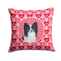 Papillon Hearts Love and Valentine's Day Portrait Decorative Throw Pillow 14x14 Indoor Outdoor Accent Cushion, Fabric Cover with Insert for Sofa, Bed, Porch & Living Room