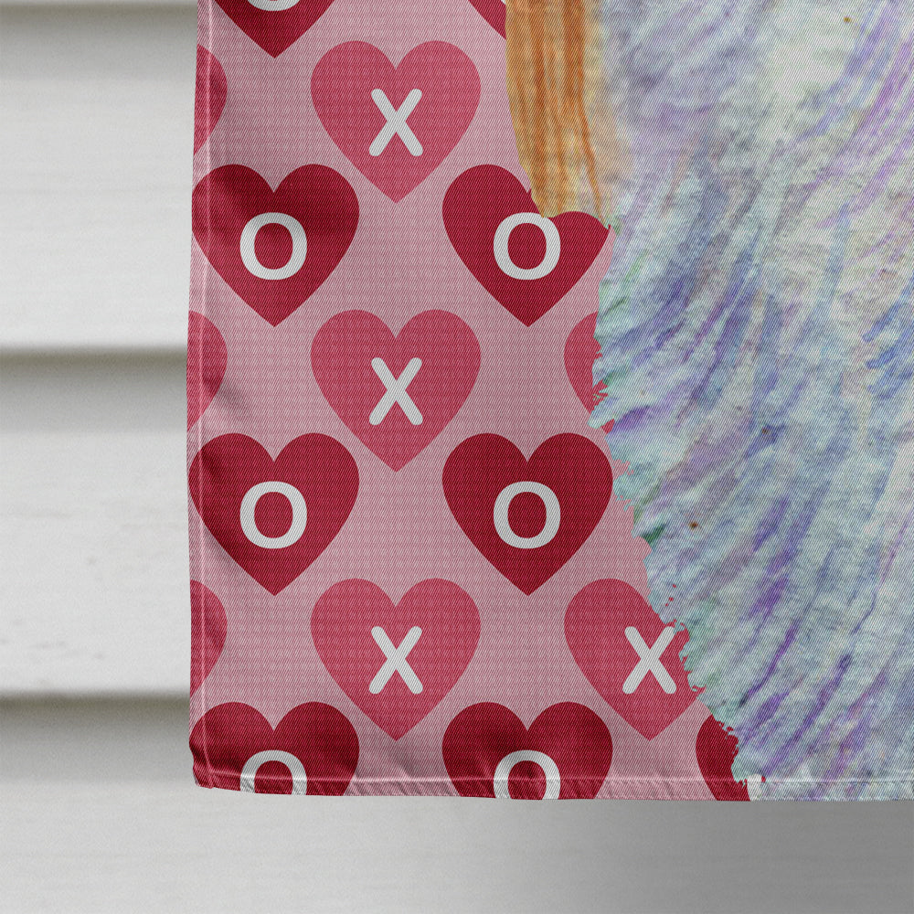 English Toy Spaniel Hearts Love and Valentine's Day Portrait House Flag 28x40 Porch Sleeve Pole Decorative Outside Yard Banner Artwork Wall Hanging, Polyester