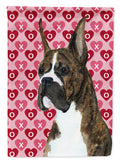 Boxer Hearts Love and Valentine's Day Portrait House Flag 28x40 Porch Sleeve Pole Decorative Outside Yard Banner Artwork Wall Hanging, Polyester