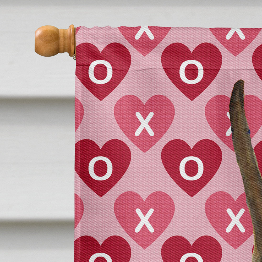 Boxer Hearts Love and Valentine's Day Portrait House Flag 28x40 Porch Sleeve Pole Decorative Outside Yard Banner Artwork Wall Hanging, Polyester