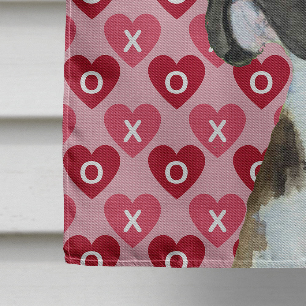 Boxer Hearts Love and Valentine's Day Portrait House Flag 28x40 Porch Sleeve Pole Decorative Outside Yard Banner Artwork Wall Hanging, Polyester