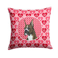 Boxer Hearts Love and Valentine's Day Portrait Decorative Throw Pillow 14x14 Indoor Outdoor Accent Cushion, Fabric Cover with Insert for Sofa, Bed, Porch & Living Room