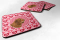 Sussex Spaniel Hearts Love Valentine's Day Foam Coasters Set of 4 Cup Coasters for Indoor Outdoor, Tabletop Protection, Anti Slip, Mouse pad Material