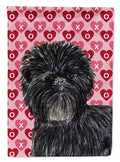 Affenpinscher Hearts Love and Valentine's Day Portrait House Flag 28x40 Porch Sleeve Pole Decorative Outside Yard Banner Artwork Wall Hanging, Polyester