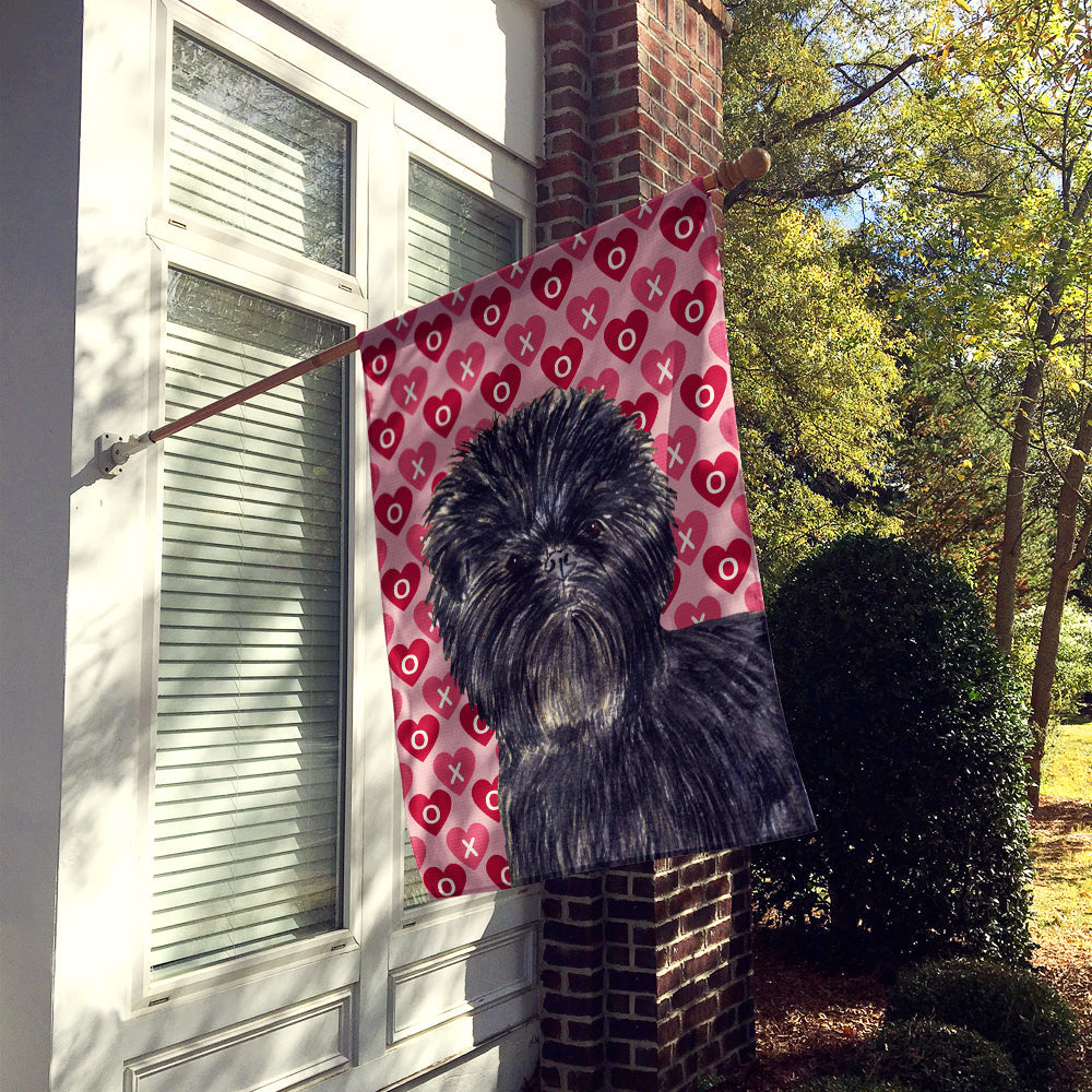 Affenpinscher Hearts Love and Valentine's Day Portrait House Flag 28x40 Porch Sleeve Pole Decorative Outside Yard Banner Artwork Wall Hanging, Polyester