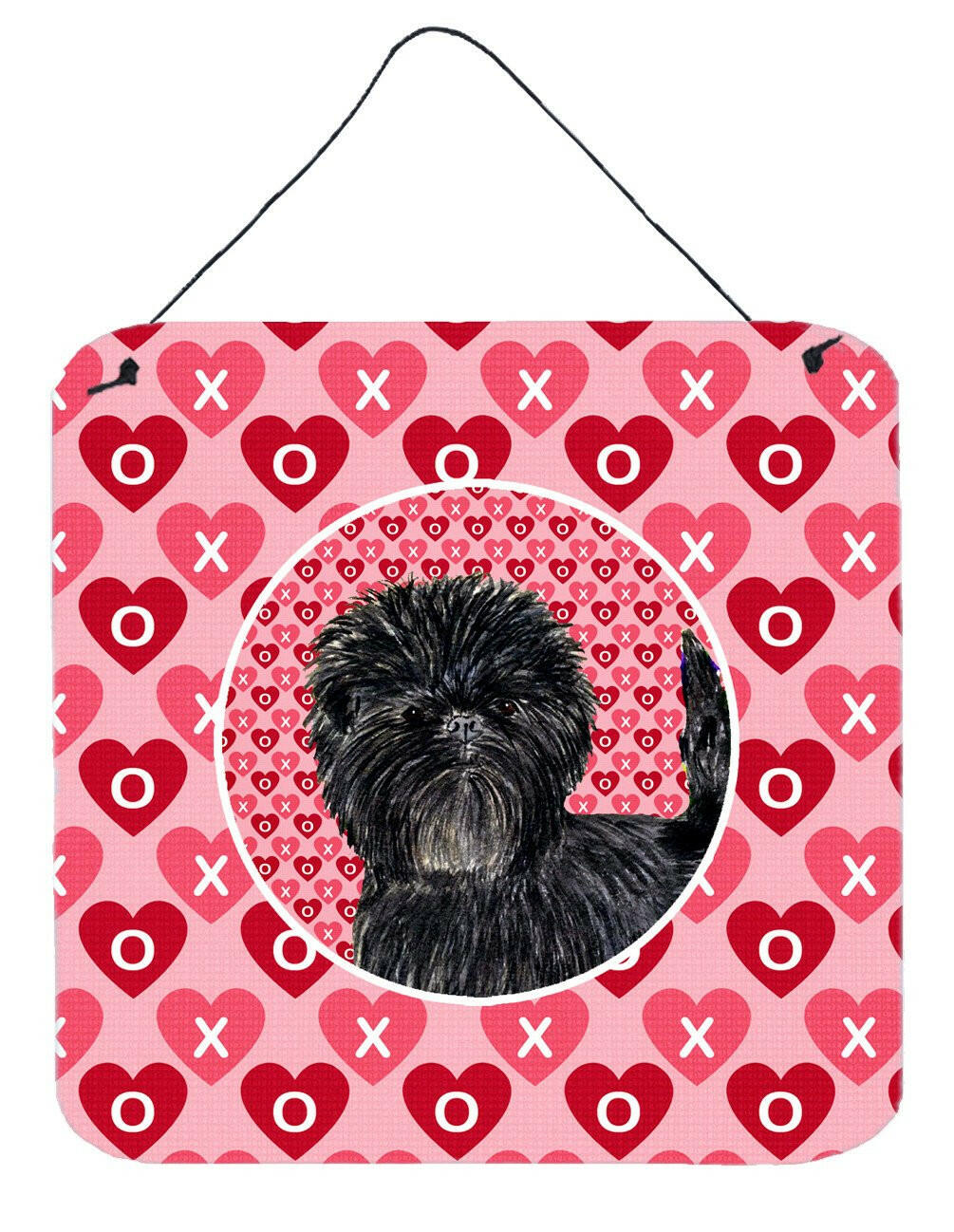 Affenpinscher Hearts Love and Valentine's Day Portrait Wall or Door Hanging Prints Aluminum Metal Sign Kitchen Wall Bar Bathroom Plaque Home Decor, 6x6, Multicolor