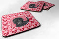 Affenpinscher Hearts Love and Valentine's Day Portrait Foam Coasters Set of 4 Cup Coasters for Indoor Outdoor, Tabletop Protection, Anti Slip, Mouse pad Material