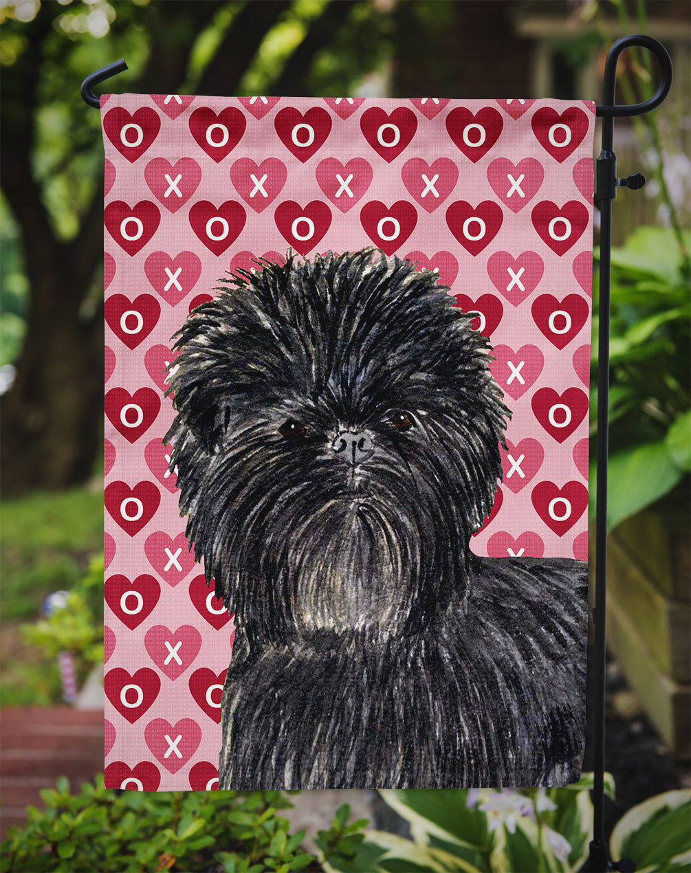 Affenpinscher Hearts Love and Valentine's Day Portrait Garden Flag Mailbox Decorative Yard Banner Outside Patio Artwork for Flower Beds, Garden Size, Multicolor