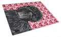 Affenpinscher Hearts Love and Valentine's Day Portrait Cutting Board Tempered Glass Kitchen Cutting Surface, Heat Resistant Chopping, Non-Slip Feet, Food Prep & Serving