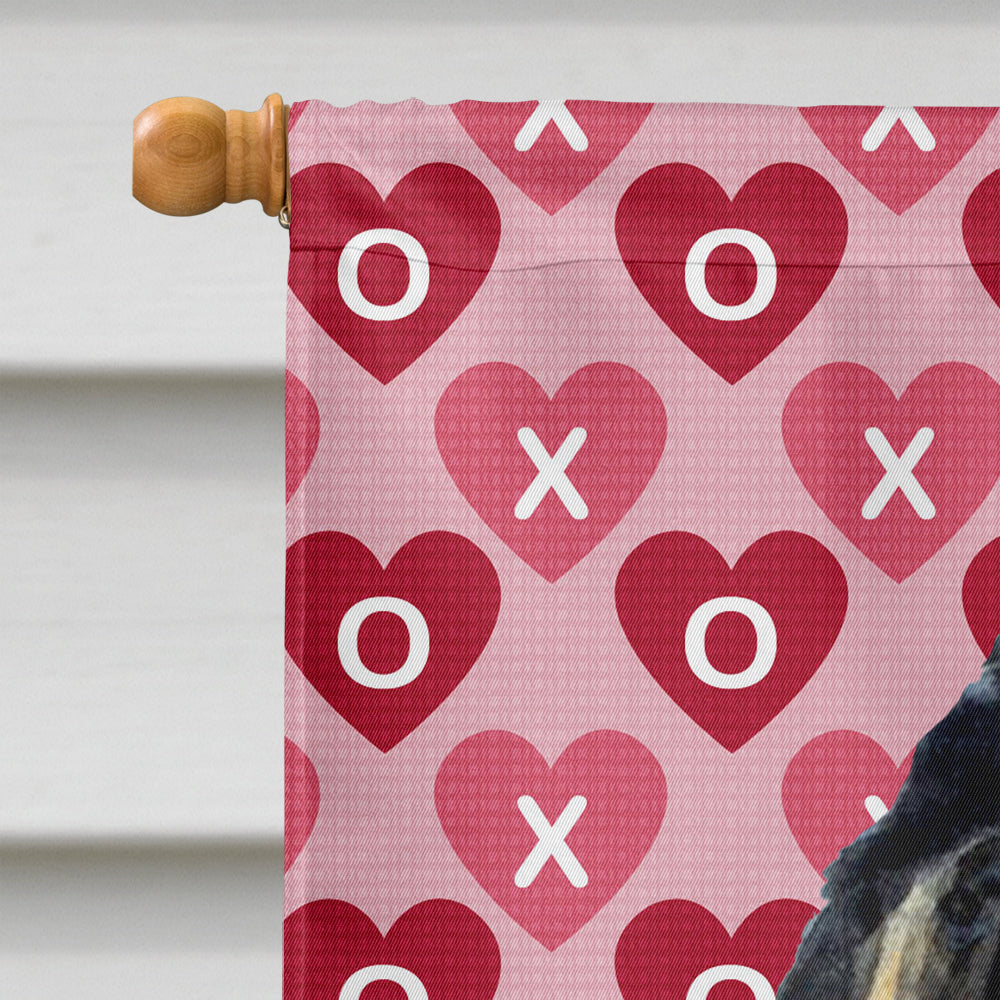 Tibetan Mastiff Hearts Love Valentine's Day House Flag 28x40 Porch Sleeve Pole Decorative Outside Yard Banner Artwork Wall Hanging, Polyester