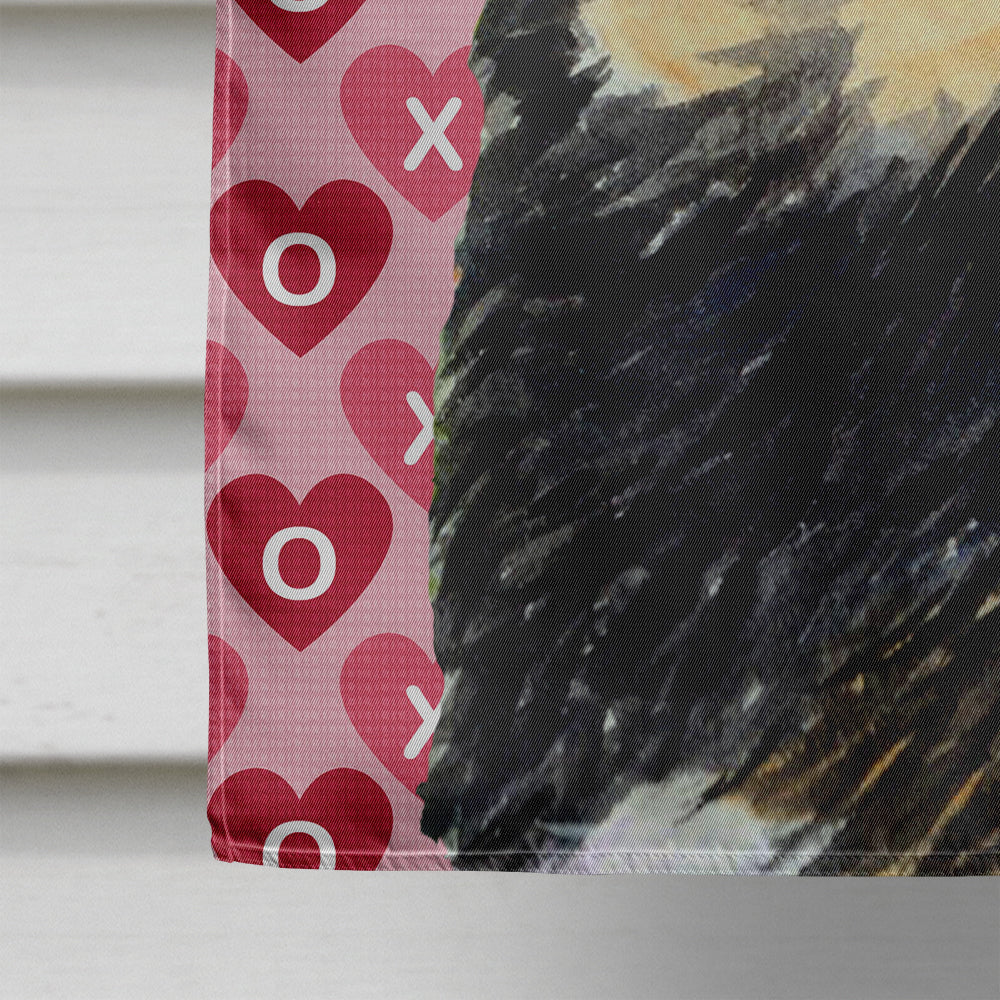 Tibetan Mastiff Hearts Love Valentine's Day House Flag 28x40 Porch Sleeve Pole Decorative Outside Yard Banner Artwork Wall Hanging, Polyester