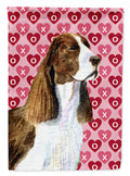 Springer Spaniel Hearts Love Valentine's Day House Flag 28x40 Porch Sleeve Pole Decorative Outside Yard Banner Artwork Wall Hanging, Polyester