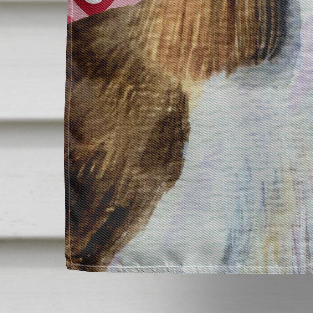 Springer Spaniel Hearts Love Valentine's Day House Flag 28x40 Porch Sleeve Pole Decorative Outside Yard Banner Artwork Wall Hanging, Polyester