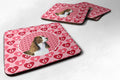 Springer Spaniel Hearts Love Valentine's Day Foam Coasters Set of 4 Cup Coasters for Indoor Outdoor, Tabletop Protection, Anti Slip, Mouse pad Material