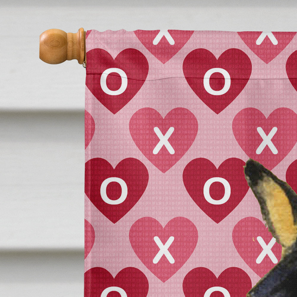 Basenji Hearts Love and Valentine's Day Portrait House Flag 28x40 Porch Sleeve Pole Decorative Outside Yard Banner Artwork Wall Hanging, Polyester