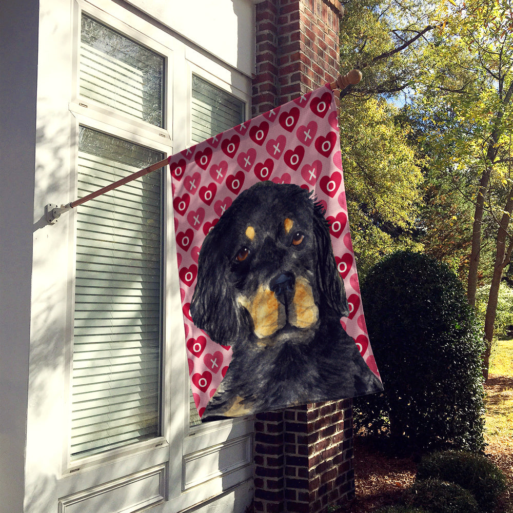 Gordon Setter Hearts Love and Valentine's Day Portrait House Flag 28x40 Porch Sleeve Pole Decorative Outside Yard Banner Artwork Wall Hanging, Polyester