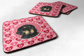Gordon Setter Hearts Love and Valentine's Day Portrait Foam Coasters Set of 4 Cup Coasters for Indoor Outdoor, Tabletop Protection, Anti Slip, Mouse pad Material