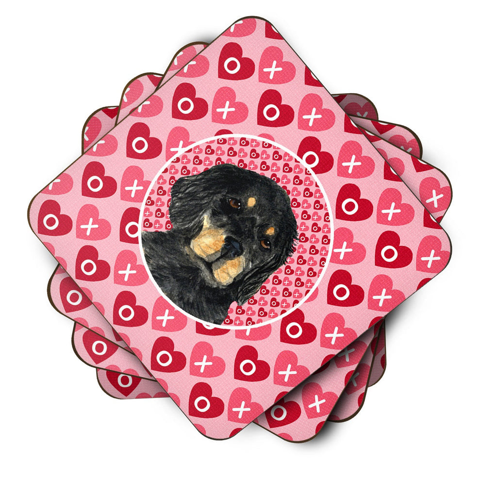 Gordon Setter Hearts Love and Valentine's Day Portrait Foam Coasters Set of 4 Cup Coasters for Indoor Outdoor, Tabletop Protection, Anti Slip, Mouse pad Material