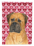 Bullmastiff Hearts Love and Valentine's Day Portrait House Flag 28x40 Porch Sleeve Pole Decorative Outside Yard Banner Artwork Wall Hanging, Polyester
