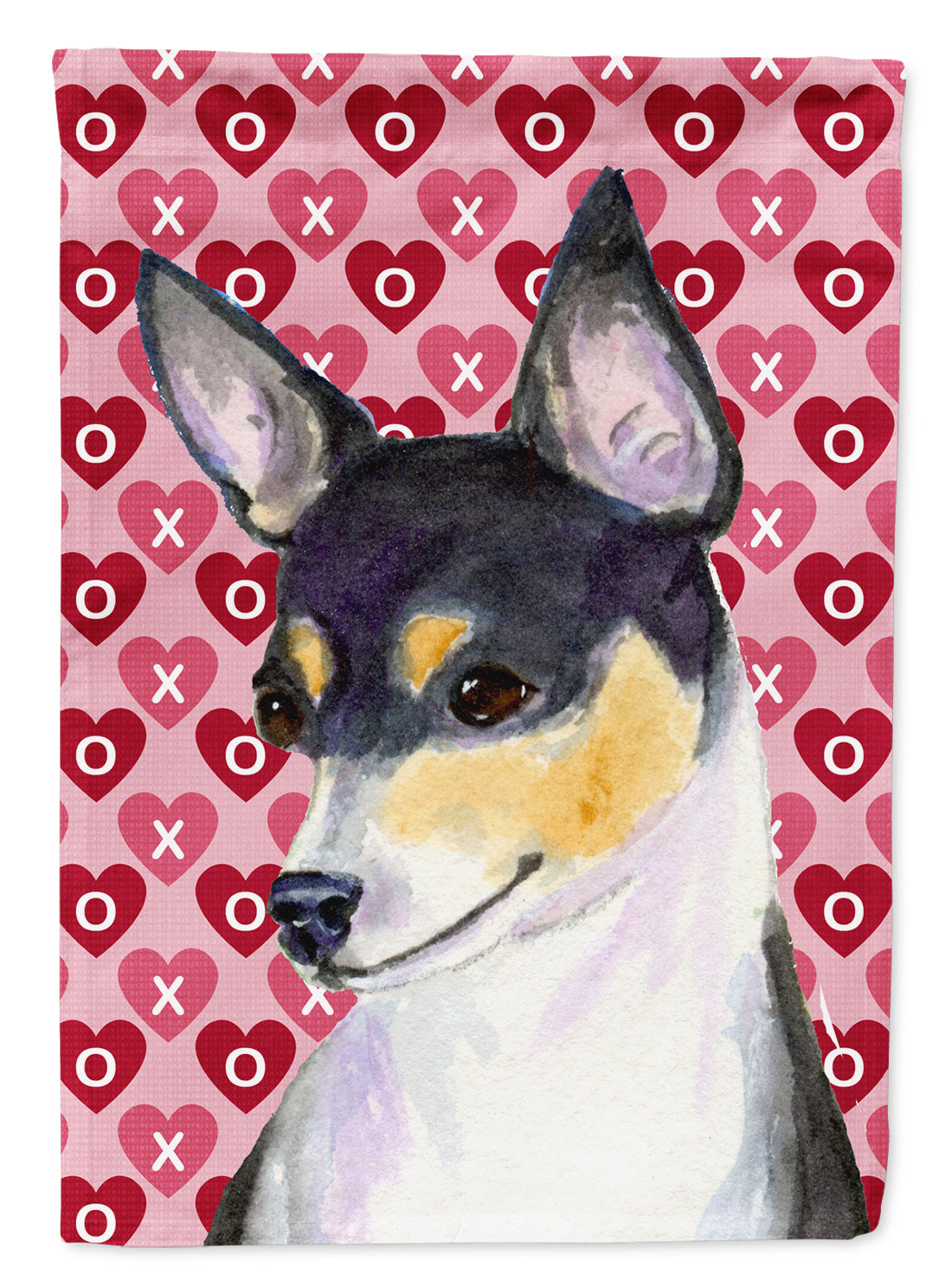Chihuahua Hearts Love and Valentine's Day Portrait House Flag 28x40 Porch Sleeve Pole Decorative Outside Yard Banner Artwork Wall Hanging, Polyester
