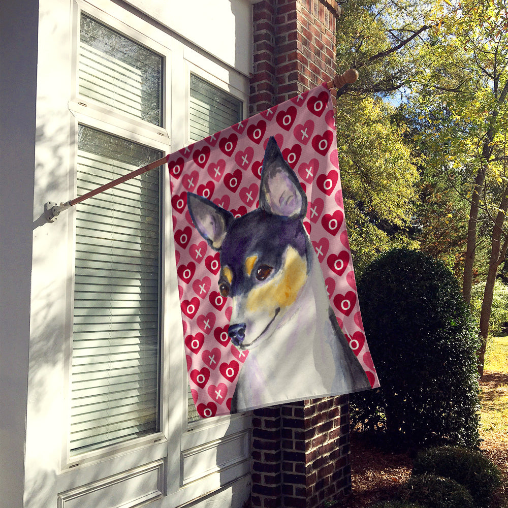 Chihuahua Hearts Love and Valentine's Day Portrait House Flag 28x40 Porch Sleeve Pole Decorative Outside Yard Banner Artwork Wall Hanging, Polyester