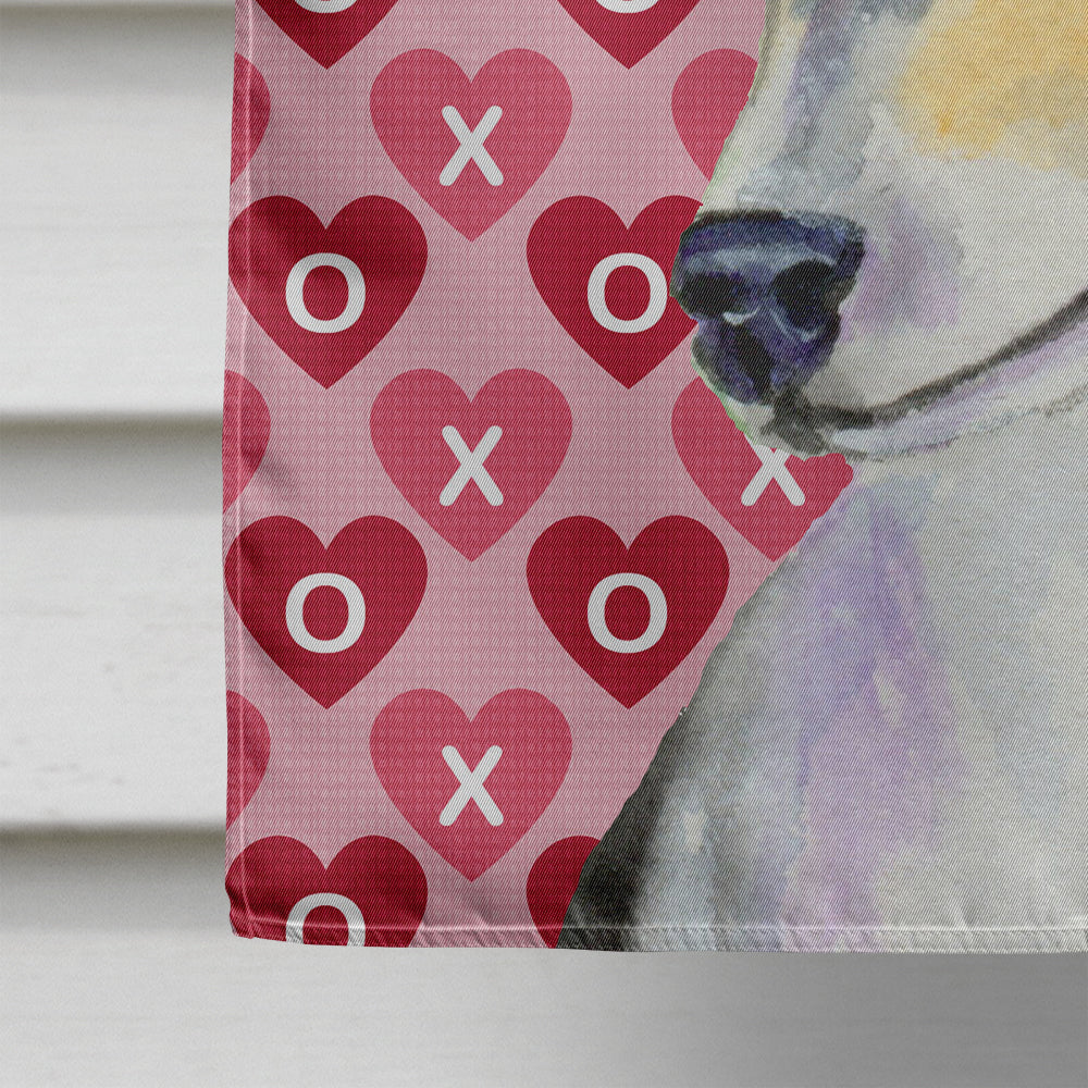 Chihuahua Hearts Love and Valentine's Day Portrait House Flag 28x40 Porch Sleeve Pole Decorative Outside Yard Banner Artwork Wall Hanging, Polyester