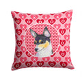 Chihuahua Hearts Love and Valentine's Day Portrait Decorative Throw Pillow 14x14 Indoor Outdoor Accent Cushion, Fabric Cover with Insert for Sofa, Bed, Porch & Living Room