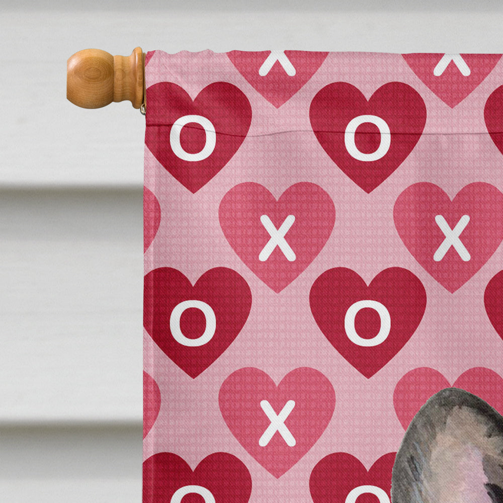 French Bulldog Hearts Love and Valentine's Day Portrait House Flag 28x40 Porch Sleeve Pole Decorative Outside Yard Banner Artwork Wall Hanging, Polyester