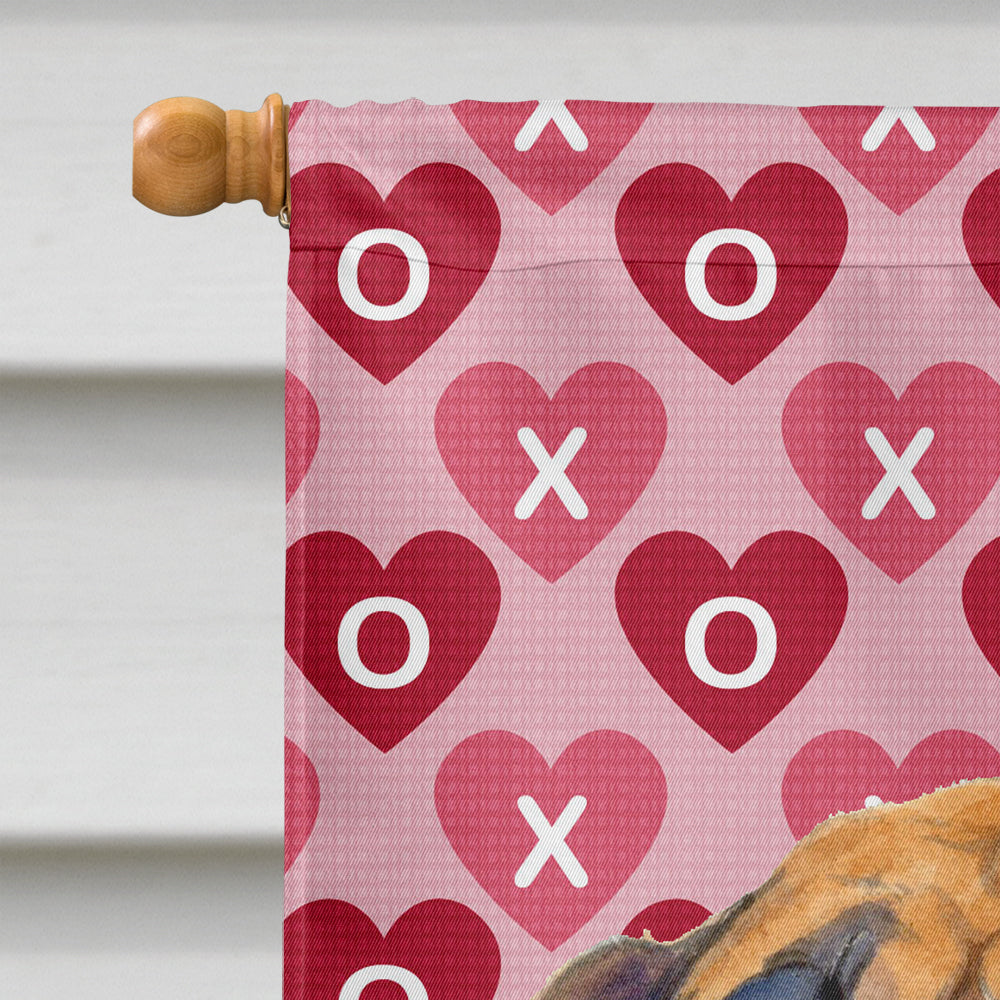 Mastiff Hearts Love and Valentine's Day Portrait House Flag 28x40 Porch Sleeve Pole Decorative Outside Yard Banner Artwork Wall Hanging, Polyester