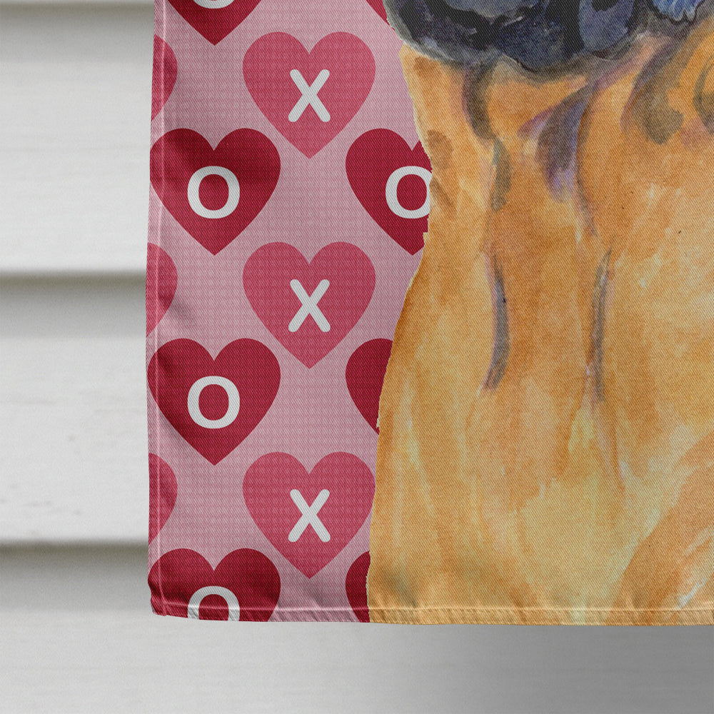 Mastiff Hearts Love and Valentine's Day Portrait House Flag 28x40 Porch Sleeve Pole Decorative Outside Yard Banner Artwork Wall Hanging, Polyester