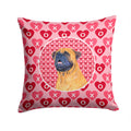 Mastiff Hearts Love and Valentine's Day Portrait Decorative Throw Pillow 14x14 Indoor Outdoor Accent Cushion, Fabric Cover with Insert for Sofa, Bed, Porch & Living Room