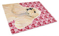 Buff Cocker Spaniel Hearts Love Valentine's Day Cutting Board Tempered Glass Kitchen Cutting Surface, Heat Resistant Chopping, Non-Slip Feet, Food Prep & Serving