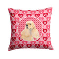Buff Cocker Spaniel Hearts Love Valentine's Day Decorative Throw Pillow 14x14 Indoor Outdoor Accent Cushion, Fabric Cover with Insert for Sofa, Bed, Porch & Living Room