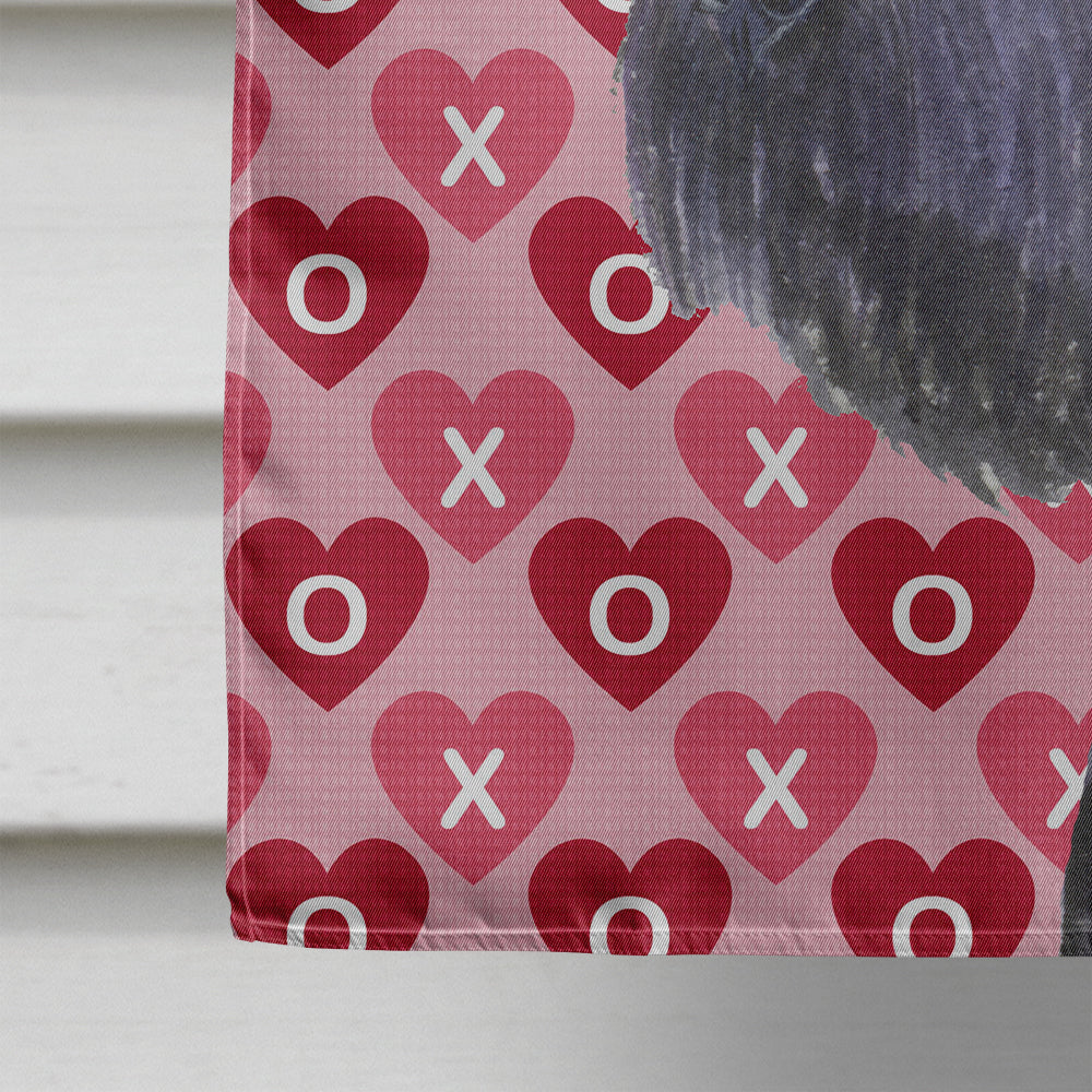 Schnauzer Hearts Love and Valentine's Day Portrait House Flag 28x40 Porch Sleeve Pole Decorative Outside Yard Banner Artwork Wall Hanging, Polyester