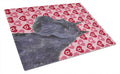 Schnauzer Hearts Love and Valentine's Day Portrait Cutting Board Tempered Glass Kitchen Cutting Surface, Heat Resistant Chopping, Non-Slip Feet, Food Prep & Serving