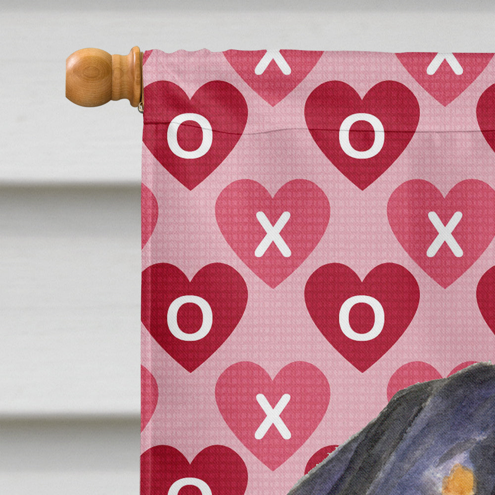 Rottweiler Hearts Love and Valentine's Day Portrait House Flag 28x40 Porch Sleeve Pole Decorative Outside Yard Banner Artwork Wall Hanging, Polyester