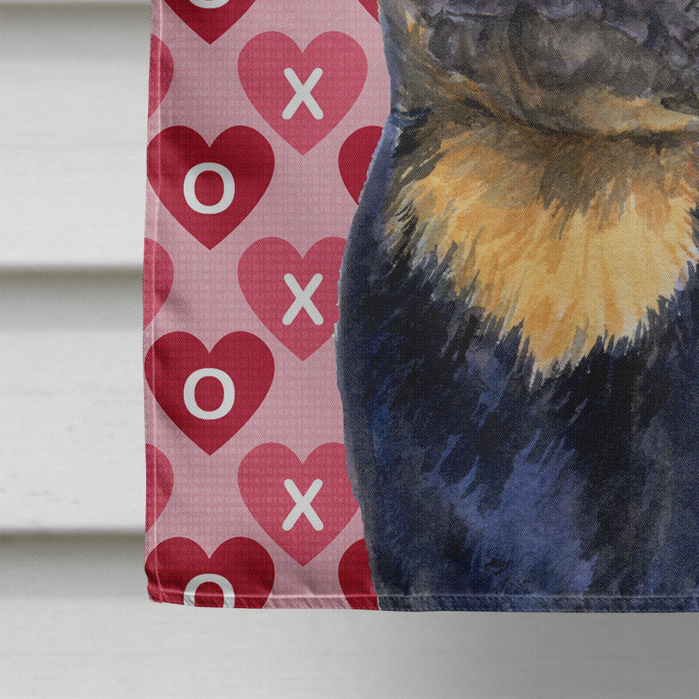 Rottweiler Hearts Love and Valentine's Day Portrait House Flag 28x40 Porch Sleeve Pole Decorative Outside Yard Banner Artwork Wall Hanging, Polyester