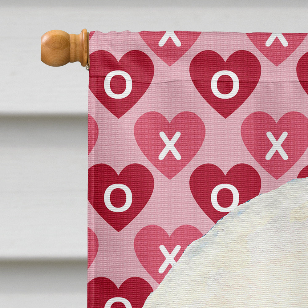 Bichon Frise Hearts Love and Valentine's Day Portrait House Flag 28x40 Porch Sleeve Pole Decorative Outside Yard Banner Artwork Wall Hanging, Polyester
