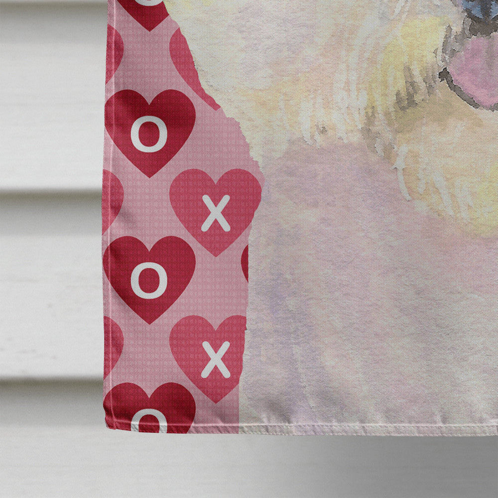 Bichon Frise Hearts Love and Valentine's Day Portrait House Flag 28x40 Porch Sleeve Pole Decorative Outside Yard Banner Artwork Wall Hanging, Polyester
