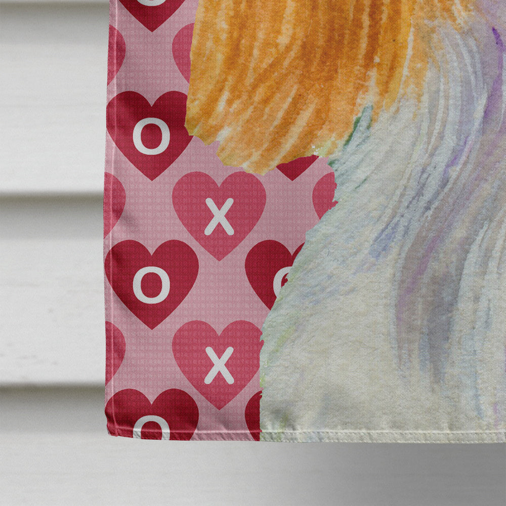 Cavalier Spaniel Hearts Love and Valentine's Day Portrait House Flag 28x40 Porch Sleeve Pole Decorative Outside Yard Banner Artwork Wall Hanging, Polyester