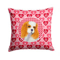 Cavalier Spaniel Hearts Love and Valentine's Day Portrait Decorative Throw Pillow 14x14 Indoor Outdoor Accent Cushion, Fabric Cover with Insert for Sofa, Bed, Porch & Living Room