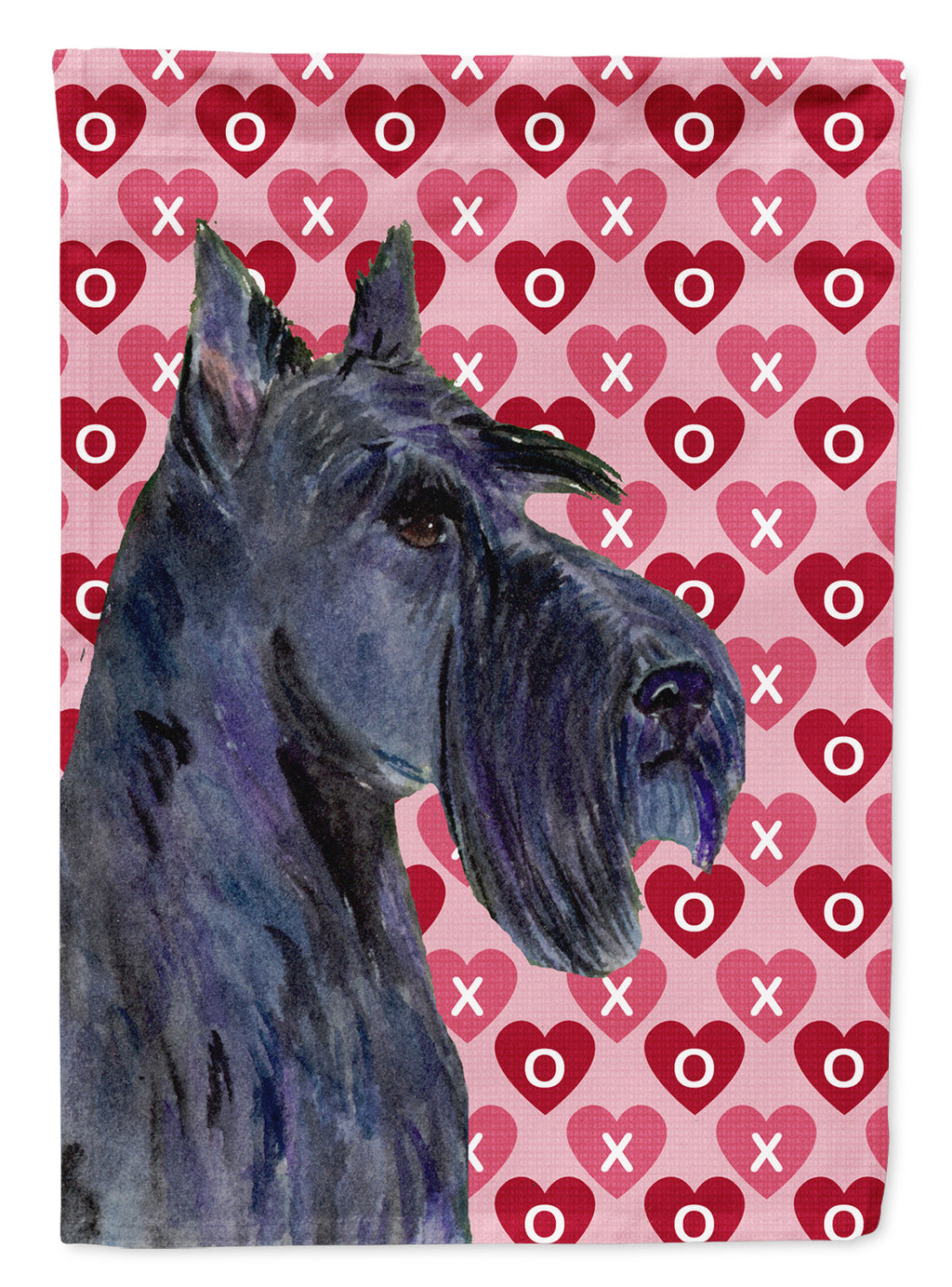 Scottish Terrier Hearts Love Valentine's Day Portrait House Flag 28x40 Porch Sleeve Pole Decorative Outside Yard Banner Artwork Wall Hanging, Polyester