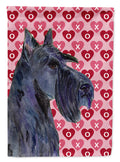 Scottish Terrier Hearts Love Valentine's Day Portrait House Flag 28x40 Porch Sleeve Pole Decorative Outside Yard Banner Artwork Wall Hanging, Polyester