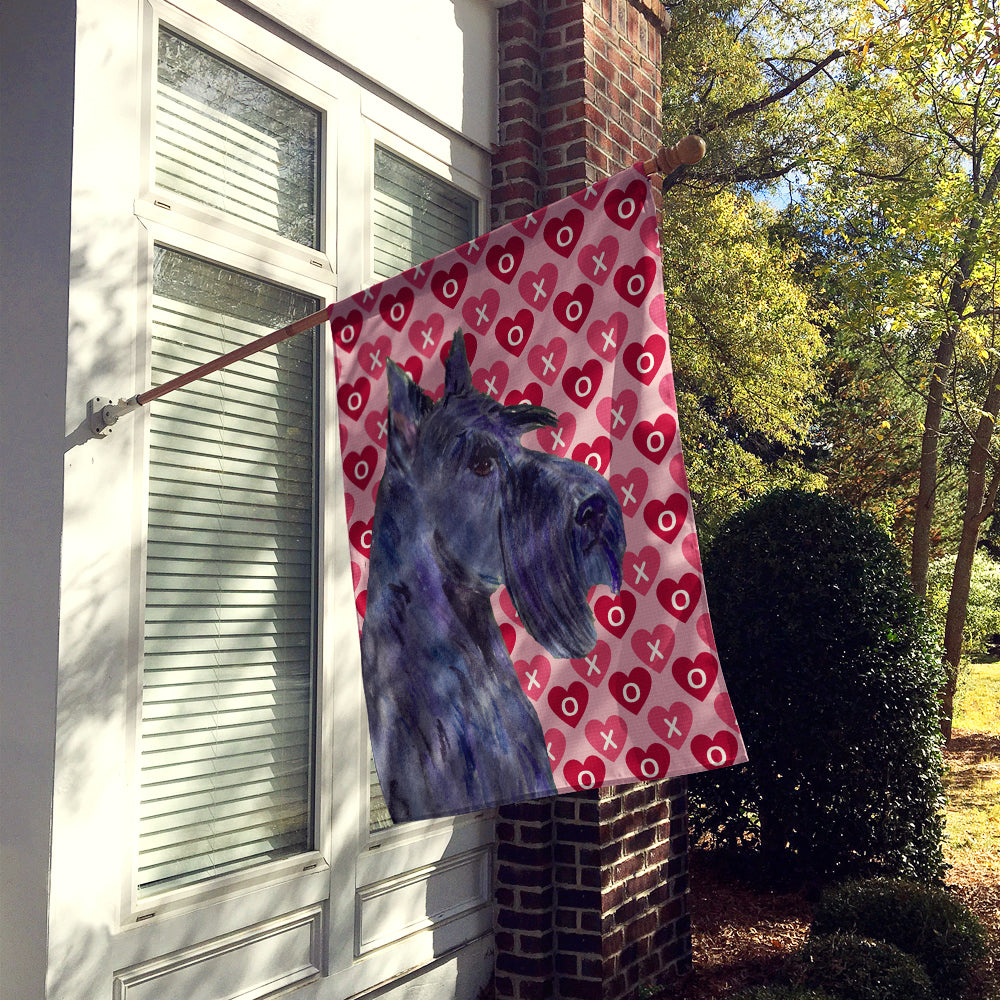 Scottish Terrier Hearts Love Valentine's Day Portrait House Flag 28x40 Porch Sleeve Pole Decorative Outside Yard Banner Artwork Wall Hanging, Polyester