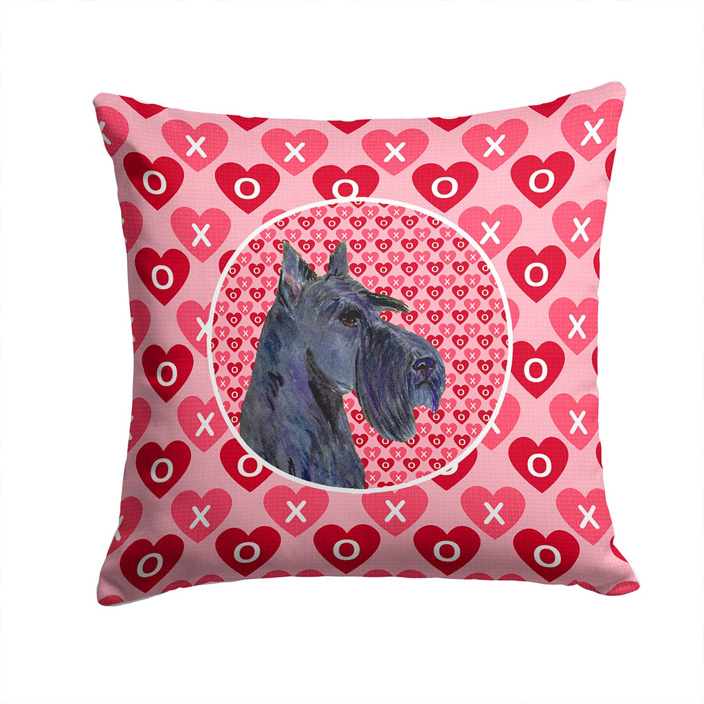 Scottish Terrier Hearts Love Valentine's Day Portrait Decorative Throw Pillow 14x14 Indoor Outdoor Accent Cushion, Fabric Cover with Insert for Sofa, Bed, Porch & Living Room