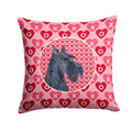 Scottish Terrier Hearts Love Valentine's Day Portrait Decorative Throw Pillow 14x14 Indoor Outdoor Accent Cushion, Fabric Cover with Insert for Sofa, Bed, Porch & Living Room