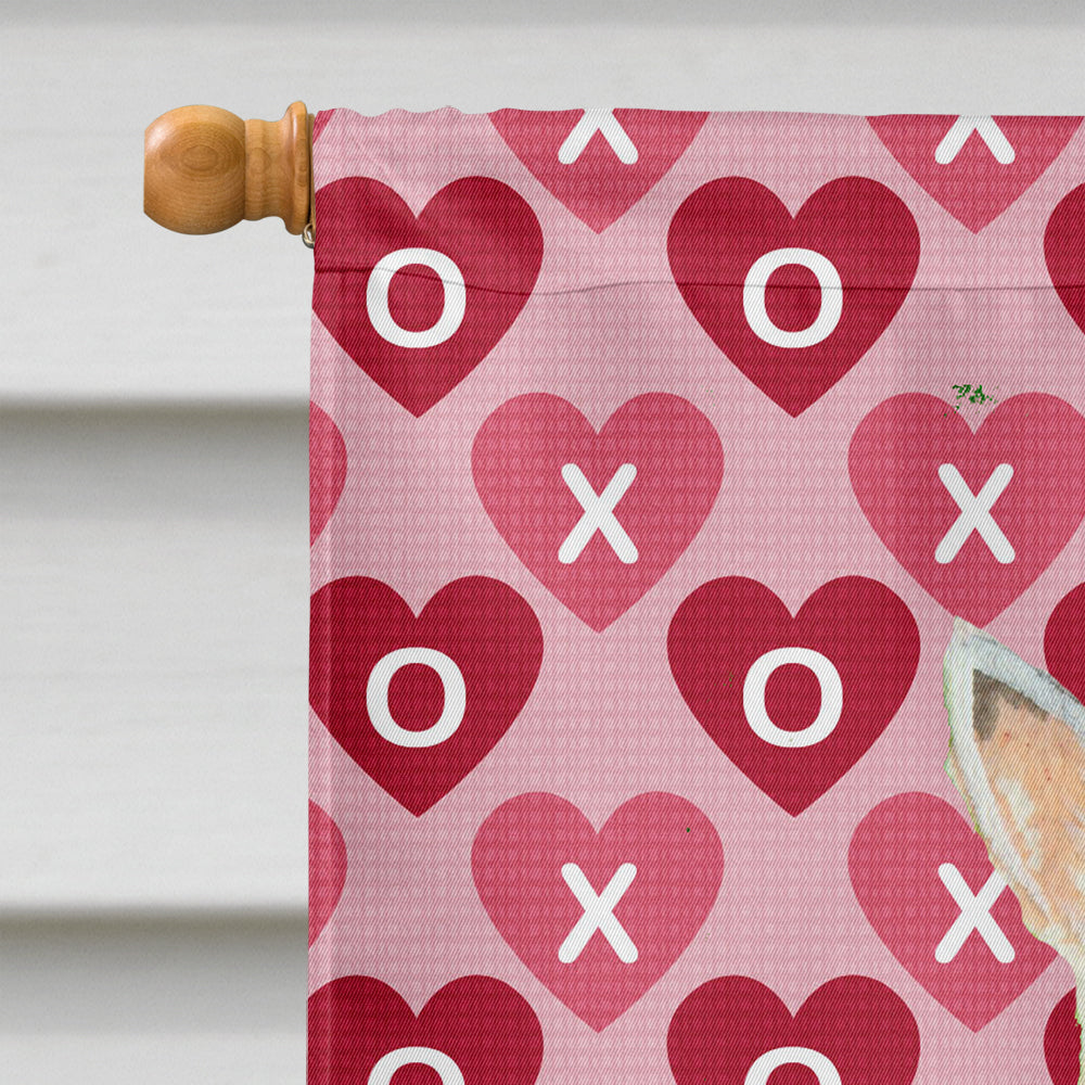 Scottish Terrier Hearts Love Valentine's Day Portrait House Flag 28x40 Porch Sleeve Pole Decorative Outside Yard Banner Artwork Wall Hanging, Polyester