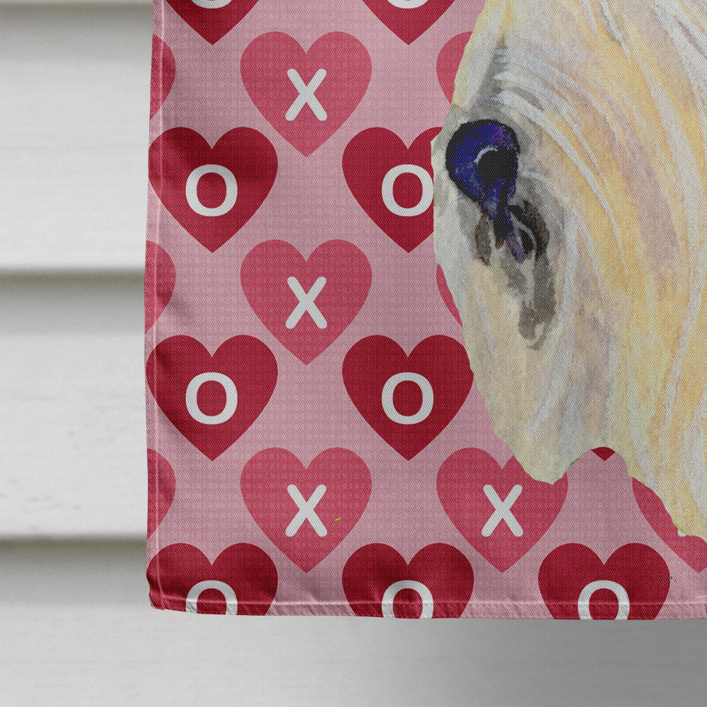 Scottish Terrier Hearts Love Valentine's Day Portrait House Flag 28x40 Porch Sleeve Pole Decorative Outside Yard Banner Artwork Wall Hanging, Polyester